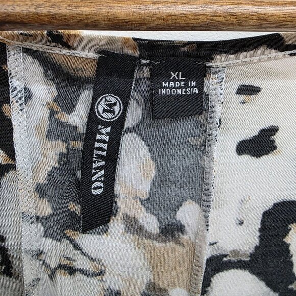 Womens Milano XL Abstract Print Tunic Top With Lace-Up Back Detail & Flared Hem - Picture 10 of 14